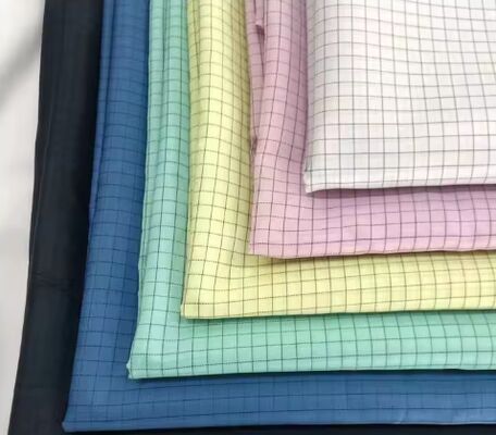 5mm stripe antistatic fabric, 115GSM breathable material, designed for cleanrooms.
