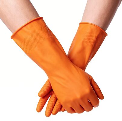 Maßgeschneiderte industrielle Nitril-Einweghandschuhe, latexfrei, blau/orange, puderfrei, 100 % Nitril