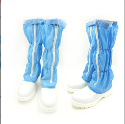 PU überziehen 5mm statische Gewebe-weiße blaue Reinraum-Antistiefel-Breathable wiederverwendbares mit Leder