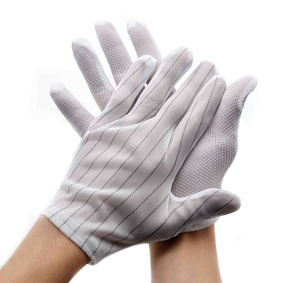Fivefinger-Doppelt-gestreifte zugeführte Antihaltearbeit-Handschuhe Gleitschutz für elektronisches