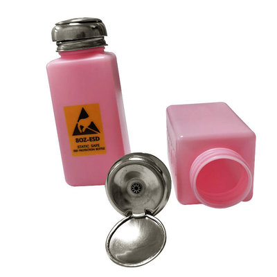 Antistatischer Alkohol lösliche Esd-Zufuhr-Flasche 240ML HDPE SS Kappen-Tonerde-Pumpe