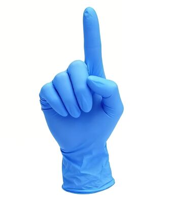 Maßgeschneiderte industrielle Nitril-Einweghandschuhe, latexfrei, blau/orange, puderfrei, 100 % Nitril