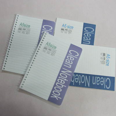 PVC bedecken fusselfreier 50 Seiten A5 Cleanroom-gewundenes Notizbuch