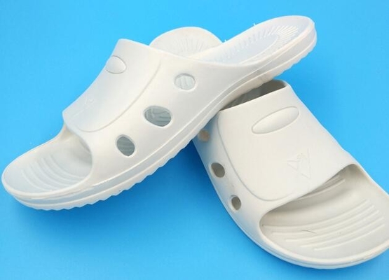 Weiße PVC-SPU-Cleanroom-Zusatz-statische Antipantoffel DLX 9102B