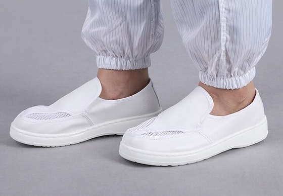 35-46 überziehen PU-Cleanroom-Zusätze ESD-Schuh für Nahrungsmittelherstellung mit Leder