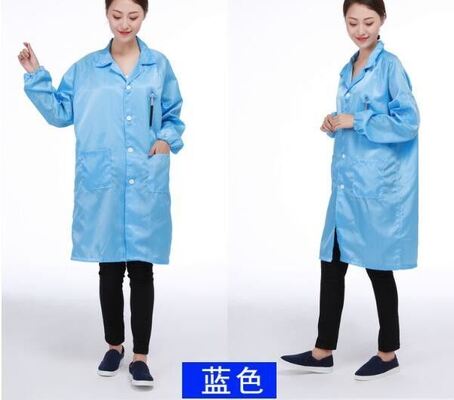 S-XXXL Polyester Atmungsschutz ESD Reinraumbekleidung Anti-statisch