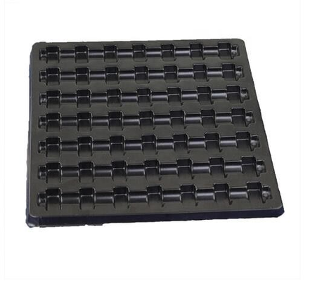 Custom Black ESD Blister Trays für die Lagerung und den Transport elektronischer Komponenten mit konfigurierbarem PET-PP- oder PS-Material und Taschenlayout
